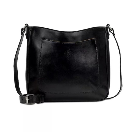 Patricia Nash Crossbody Bag Leather‎ Black Flap Pocket Adjustable Strap - Picture 1 of 11